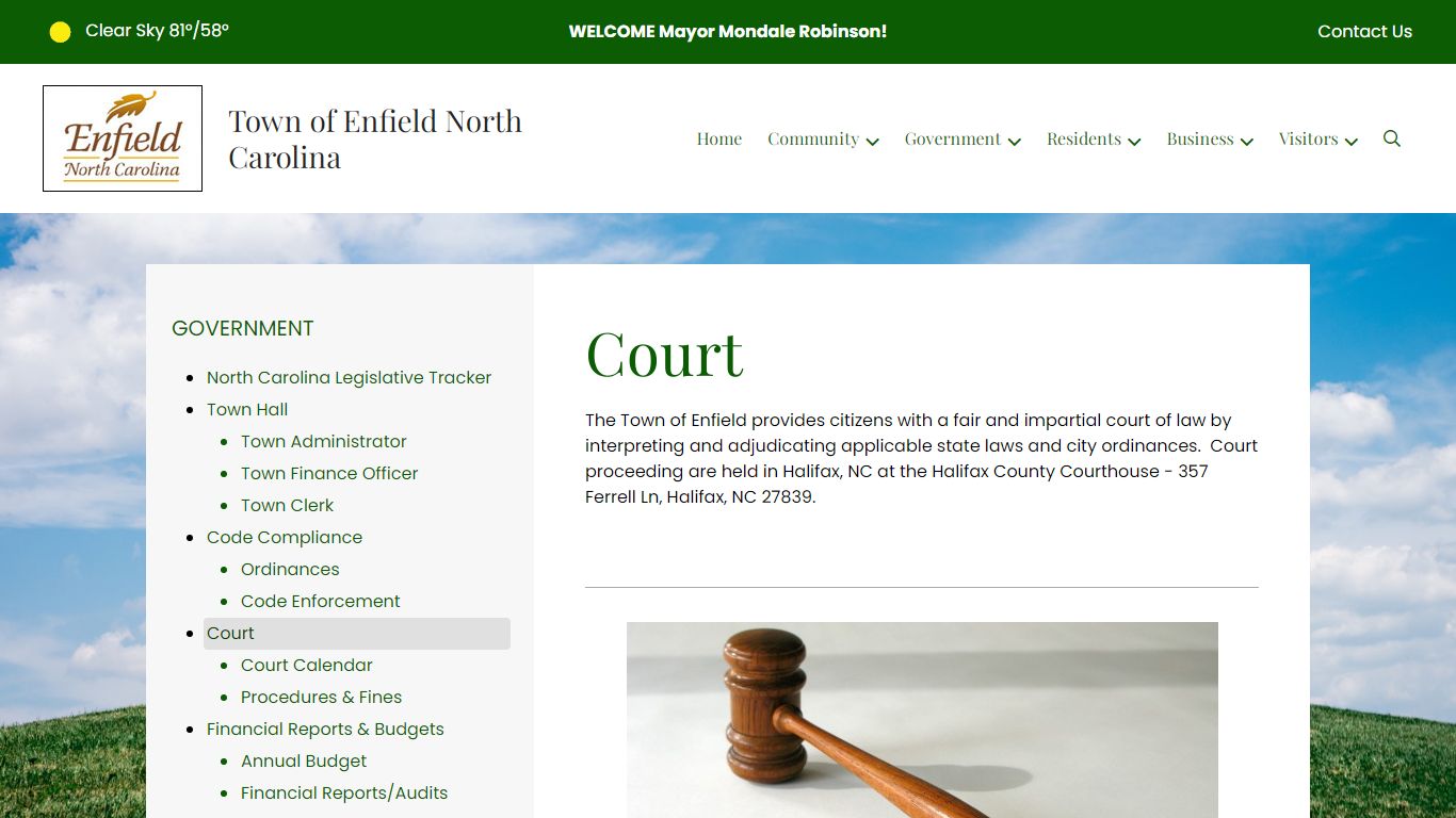 Court | Town of Enfield North Carolina